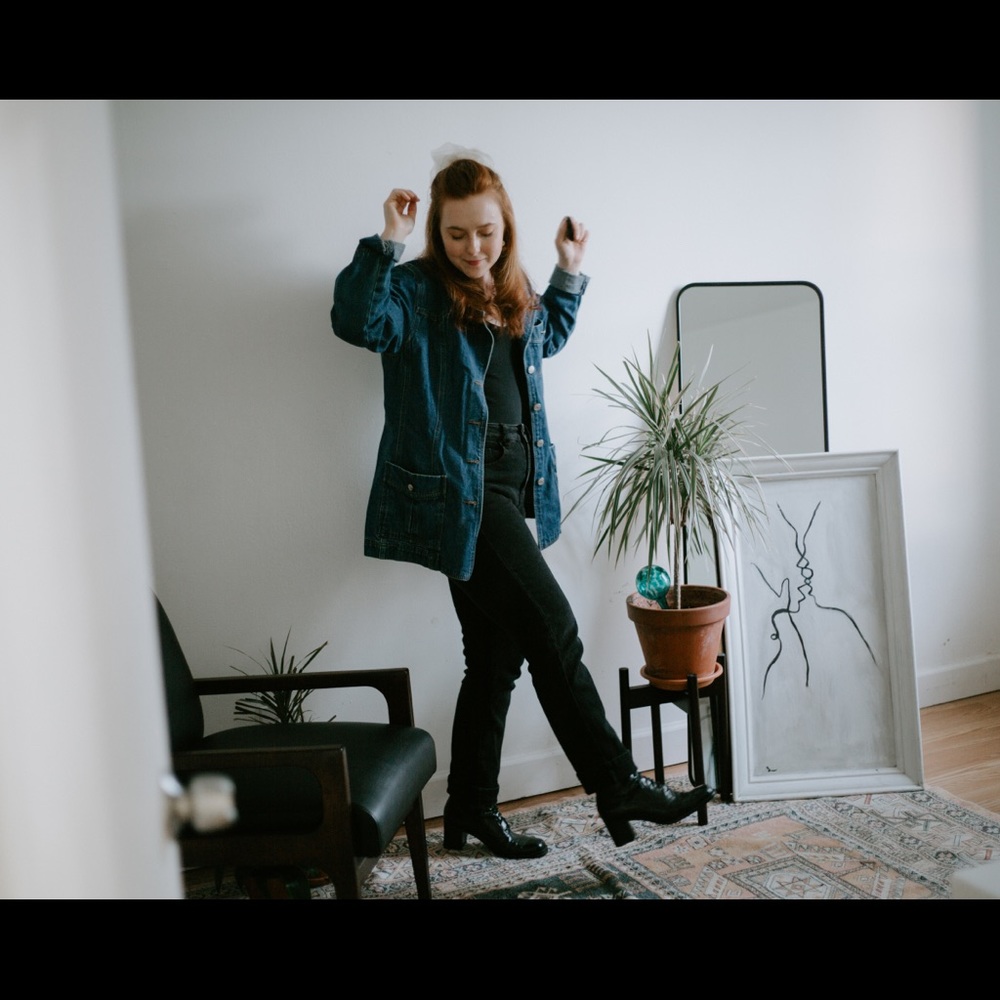 Vintage denim chore coat